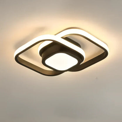Moderne Plafondlamp – Aluminium en Acryl, Dubbel Ring Design voor Woonkamer of Slaapkamer Verlichting