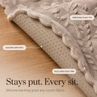 Plush Botanical Texture Couch Cover with Non-Slip Backing