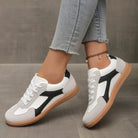 Women's Leather Sneakers Low-Top with Gum Sole