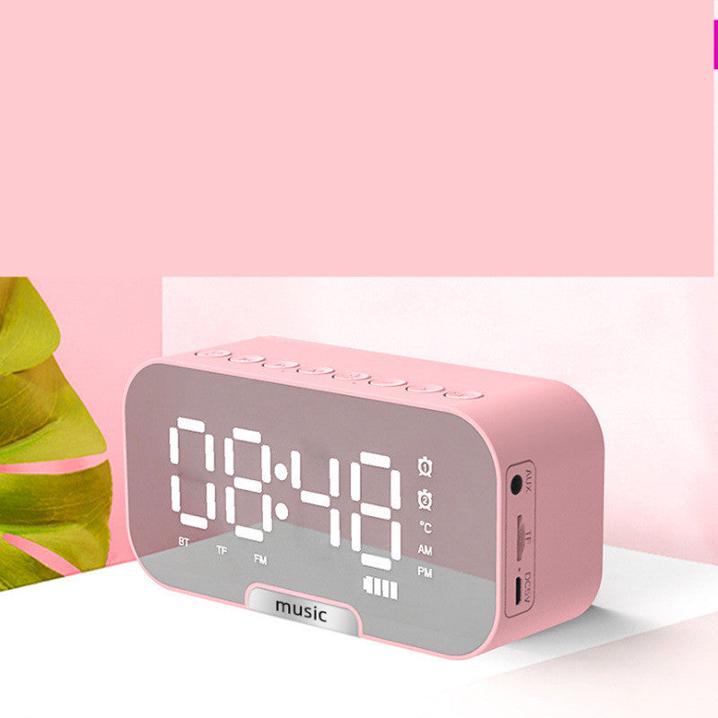 Mirror Display Digital Alarm Clock with Bluetooth Speaker