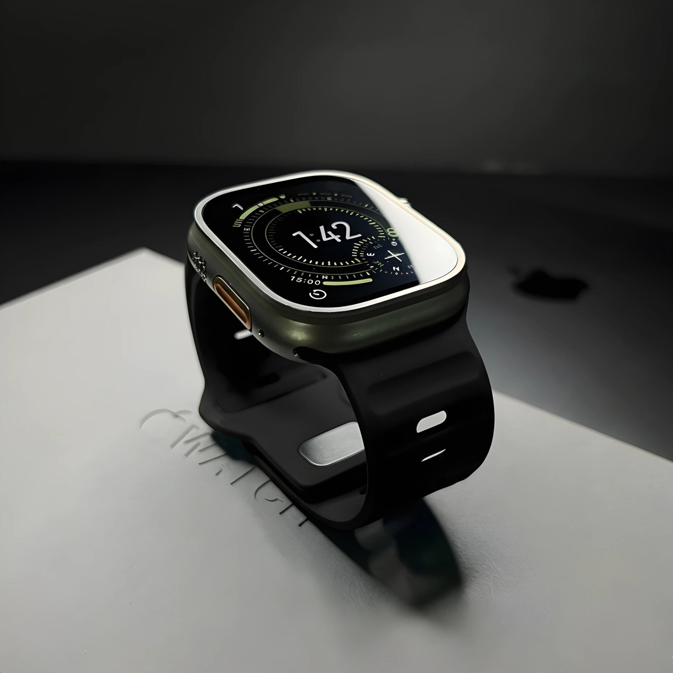 Silicone Apple Watch Band - Wide Sport Strap with Secure Pin-and-Tuck Closure