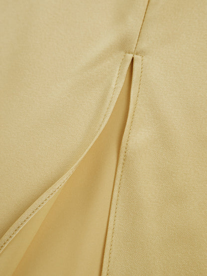 Anne | Zijdezachte One-Shoulder Slip Dress Dames – Midi Jurk met Satijnlook en Splitdetail