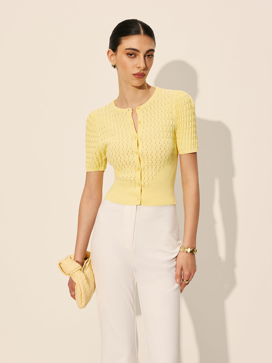 Sophie - Stijlvolle Gebreide Top met Knopen