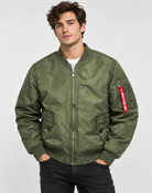 Men's Padded Bomber Jacket with Zip Pockets