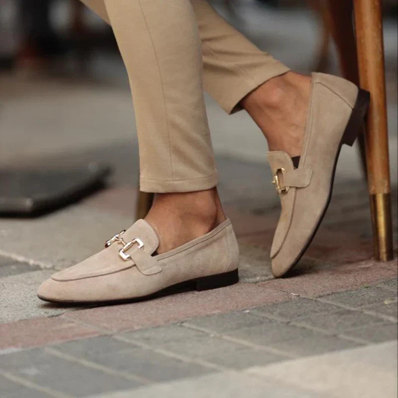 Men's Suede Dress Loafer - Leather Formal Slip-On Shoe