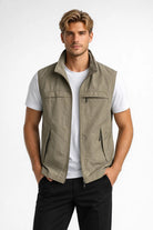 Men's Sleeveless Bodywarmer with Stand-Up Collar