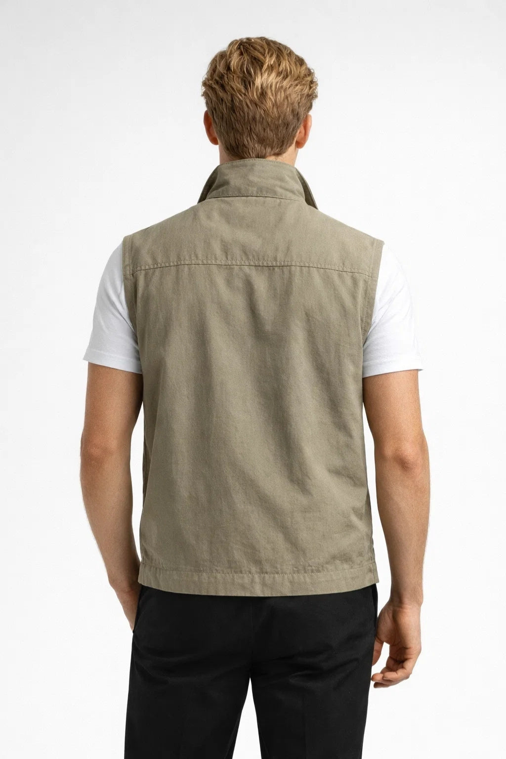 Men's Sleeveless Bodywarmer with Stand-Up Collar