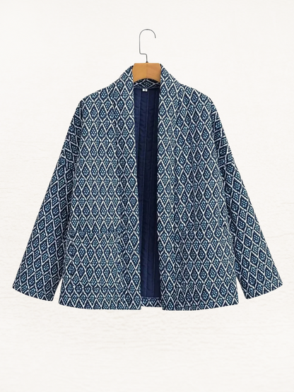 Tessy | Dames Quilted Jas – Licht Gewatteerd Tussenjasje met Elegante Geometrische Print