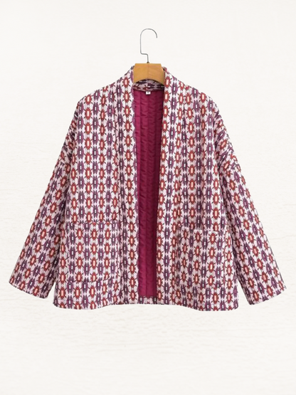 Tessy | Dames Quilted Jas – Licht Gewatteerd Tussenjasje met Elegante Geometrische Print