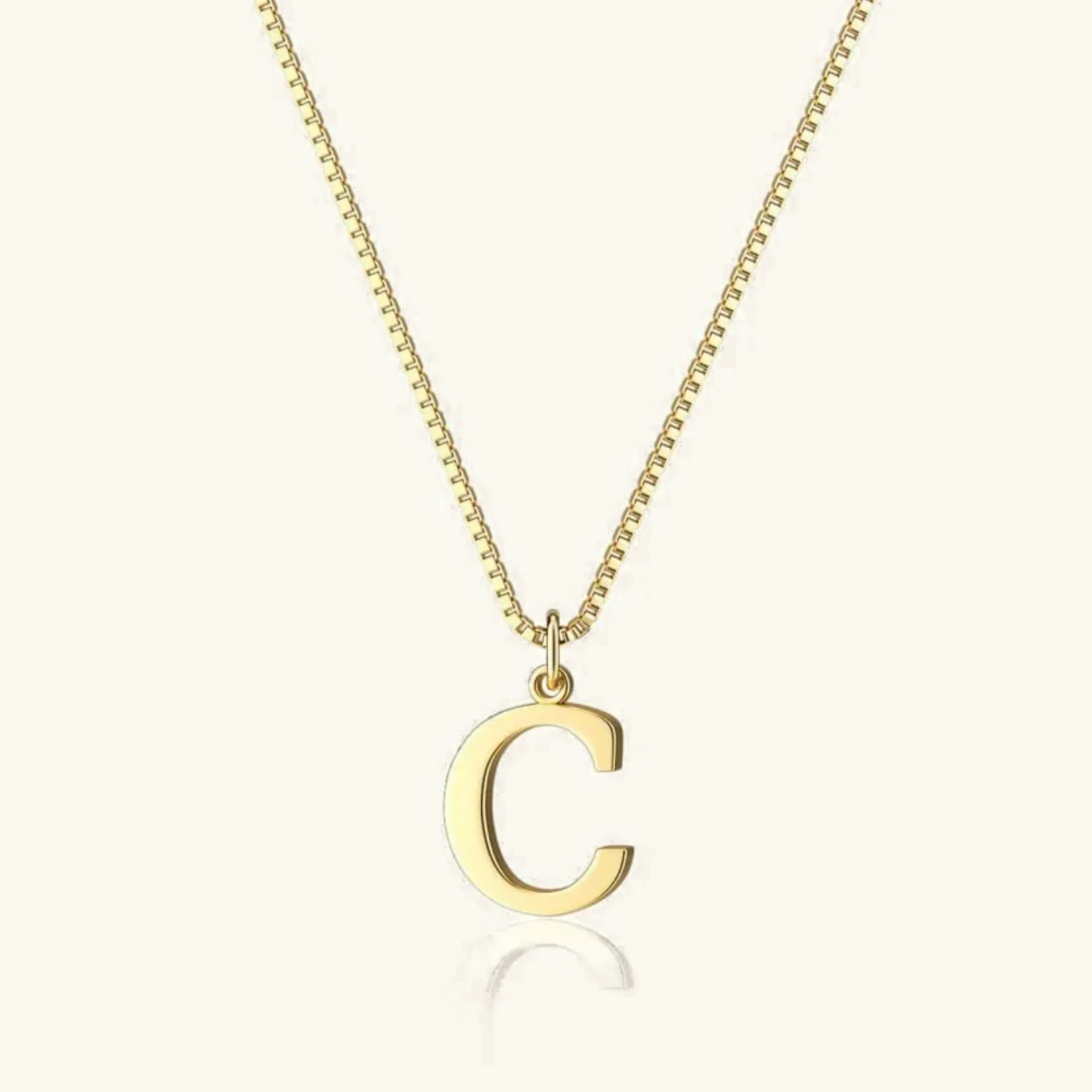 Women's Initial Pendant Necklace - Gold-Tone Letter Charm