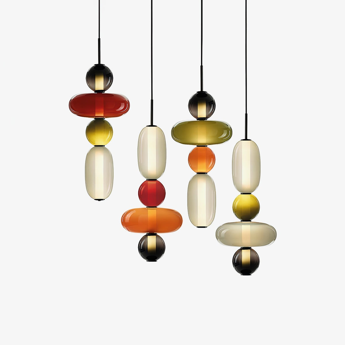 Glass Pendant Light - Colored Candy Glass Ceiling Lamp