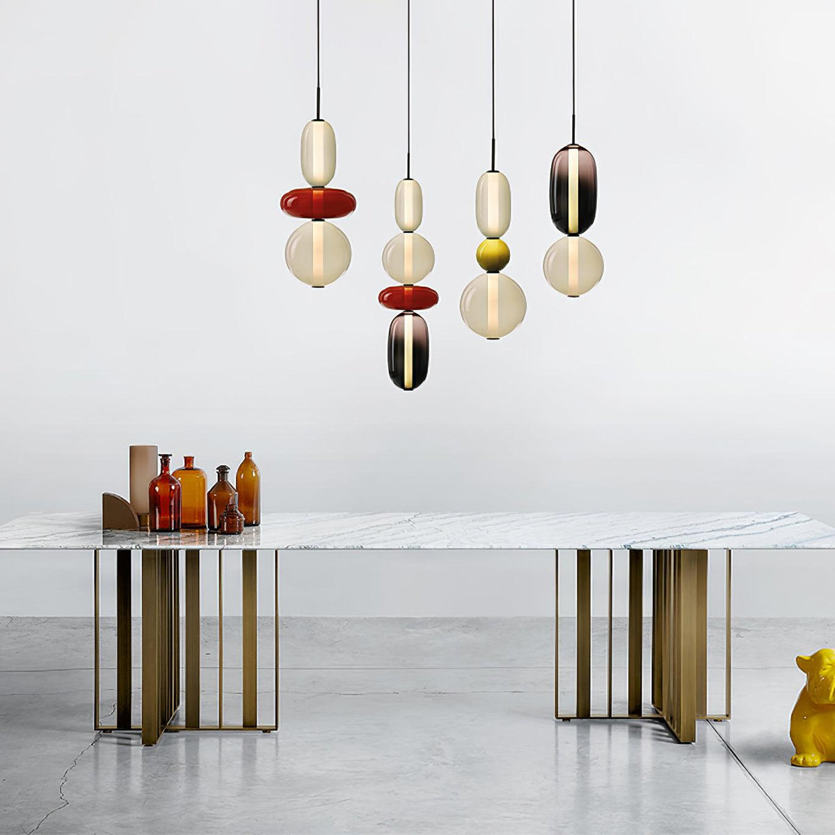 Glass Pendant Light - Colored Candy Glass Ceiling Lamp