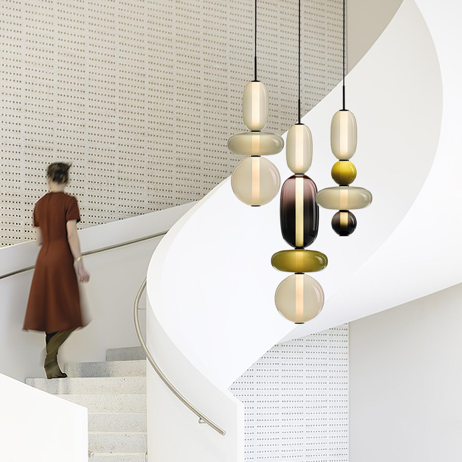 Glass Pendant Light - Colored Candy Glass Ceiling Lamp