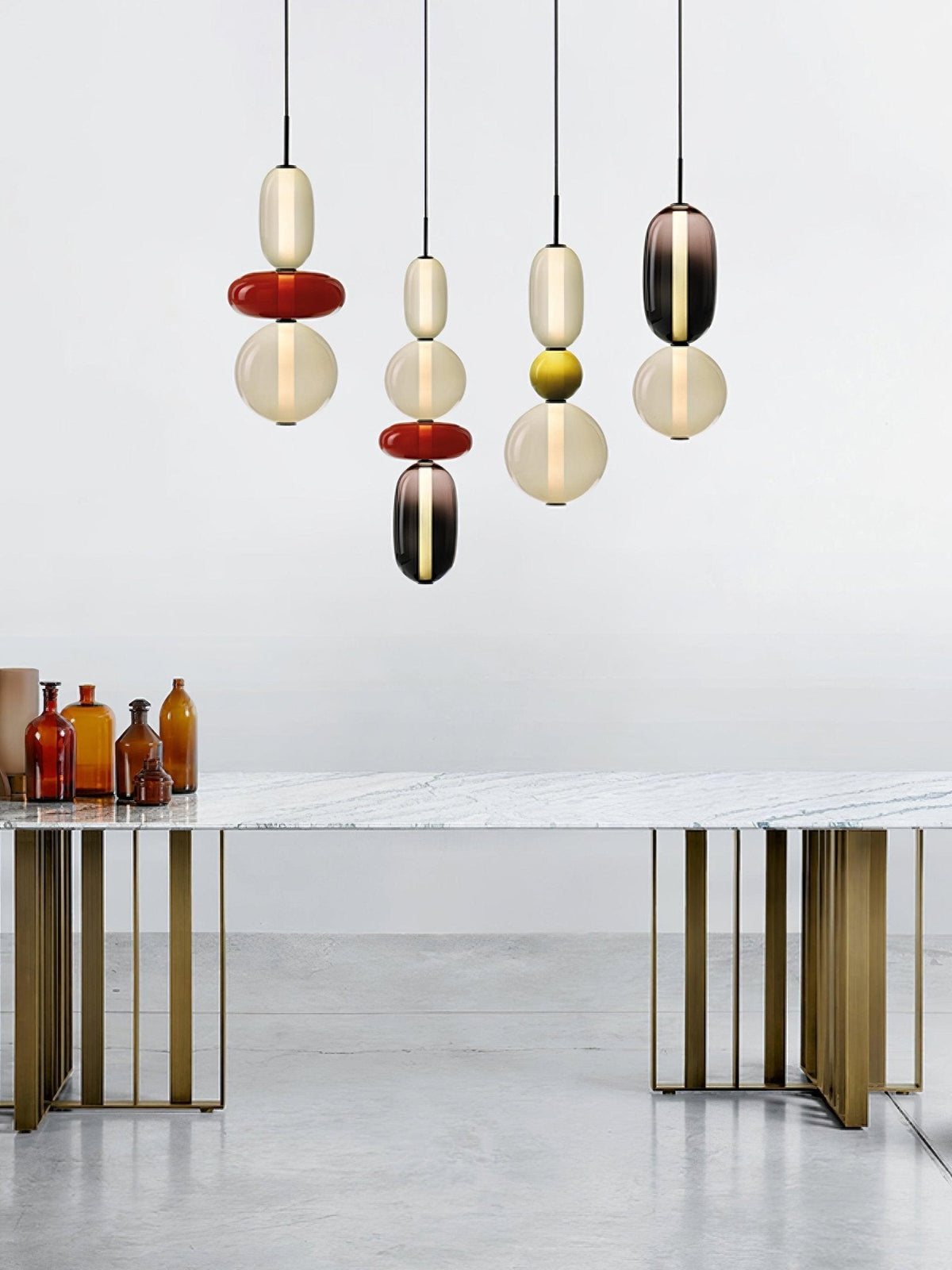 Glass Pendant Light - Colored Candy Glass Ceiling Lamp