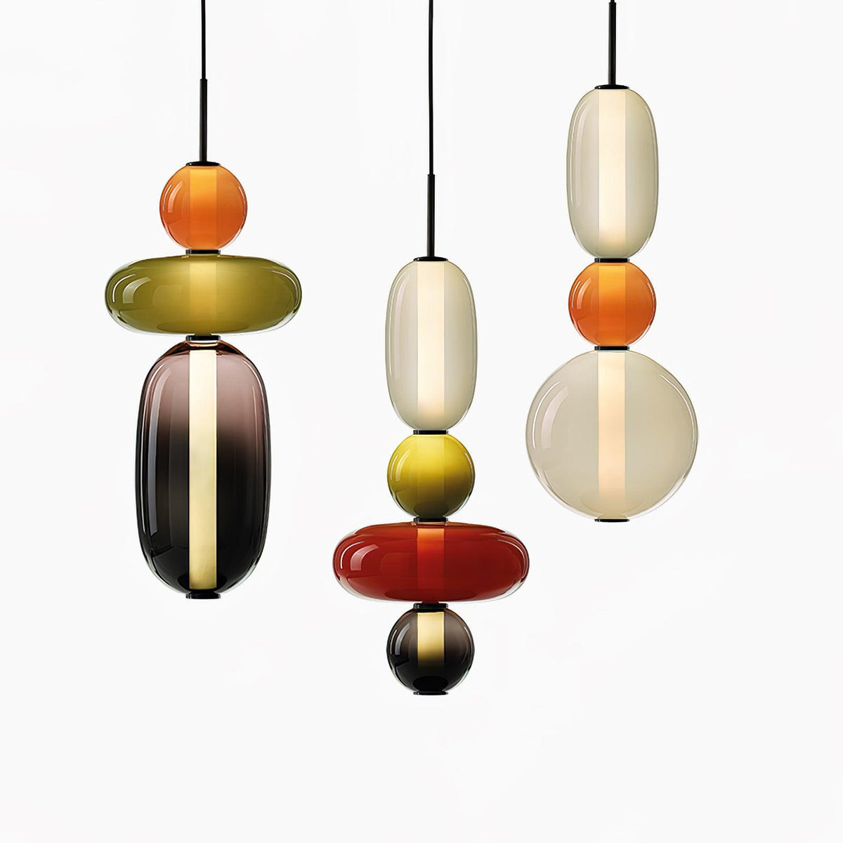 Glass Pendant Light - Colored Candy Glass Ceiling Lamp