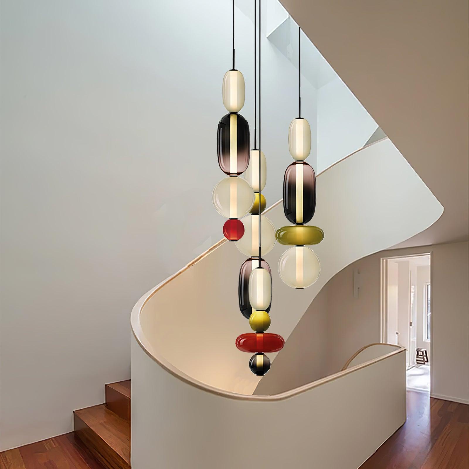 Glass Pendant Light - Colored Candy Glass Ceiling Lamp