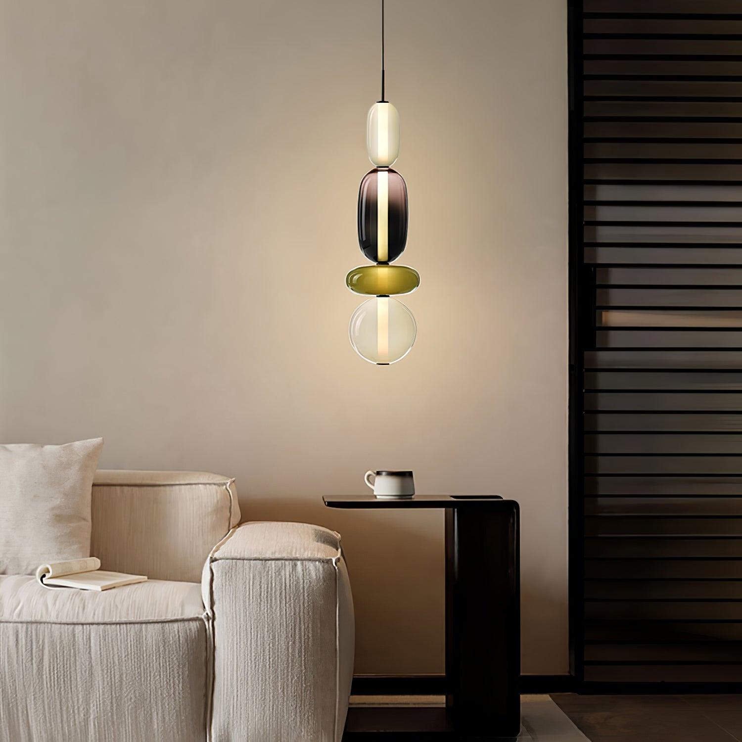 Glass Pendant Light - Colored Candy Glass Ceiling Lamp
