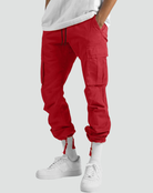 Men's Cargo Pants with Multiple Pockets and Adjustable Waist for Everyday Wear