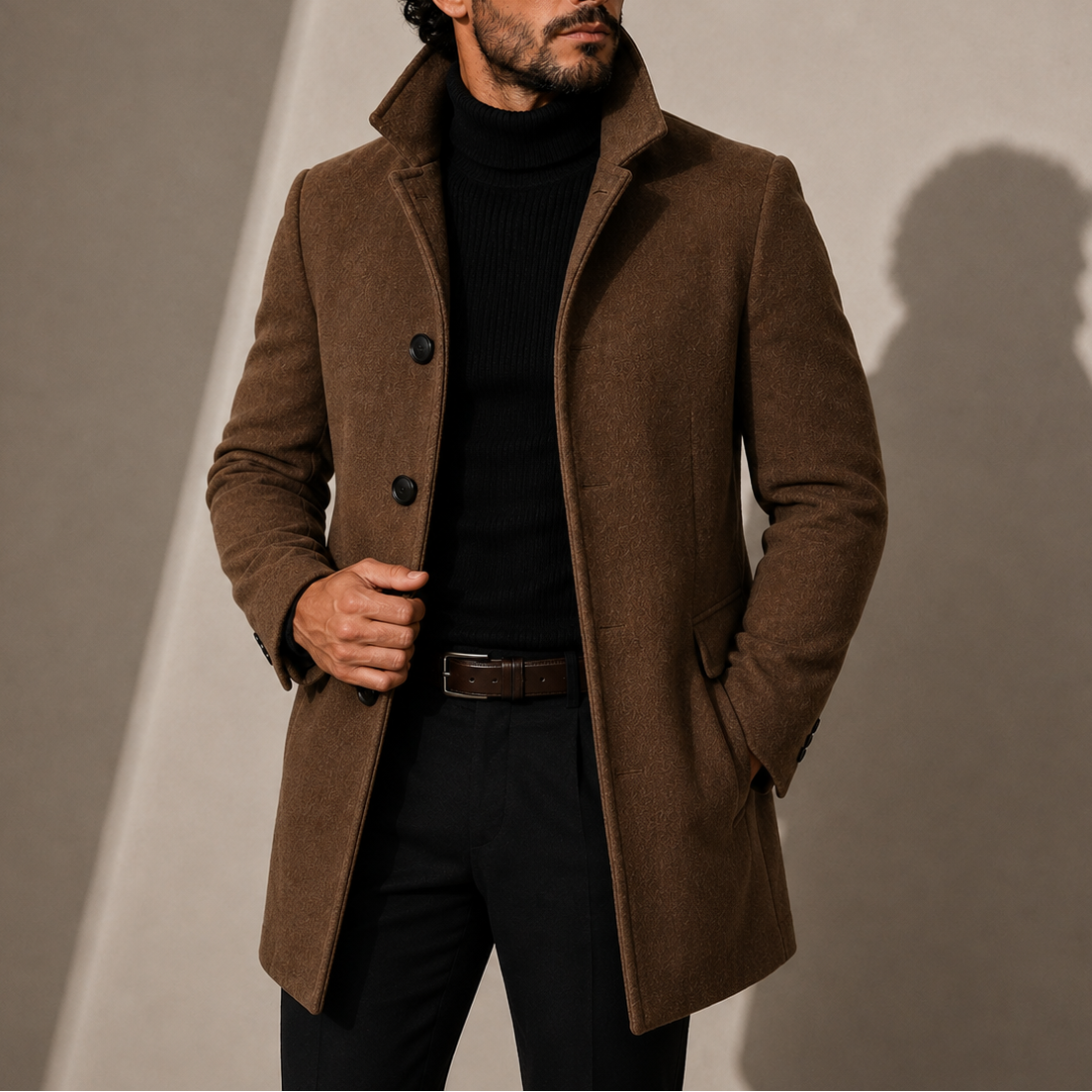 Men's Winter Coat with Stand Collar – Tailored Fit