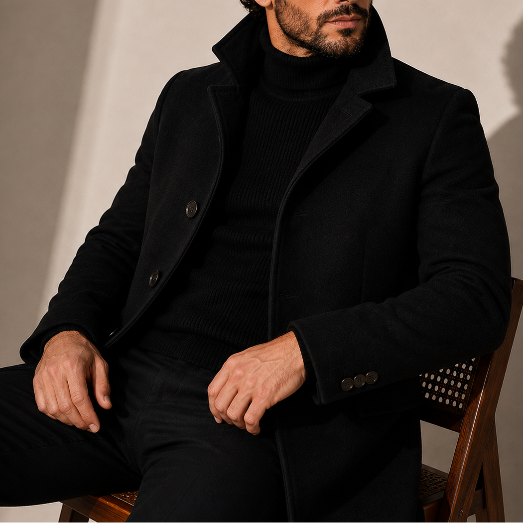 Men's Winter Coat with Stand Collar – Tailored Fit