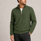 Men's Quarter Zip Jumper Ribbed Knit Sweater