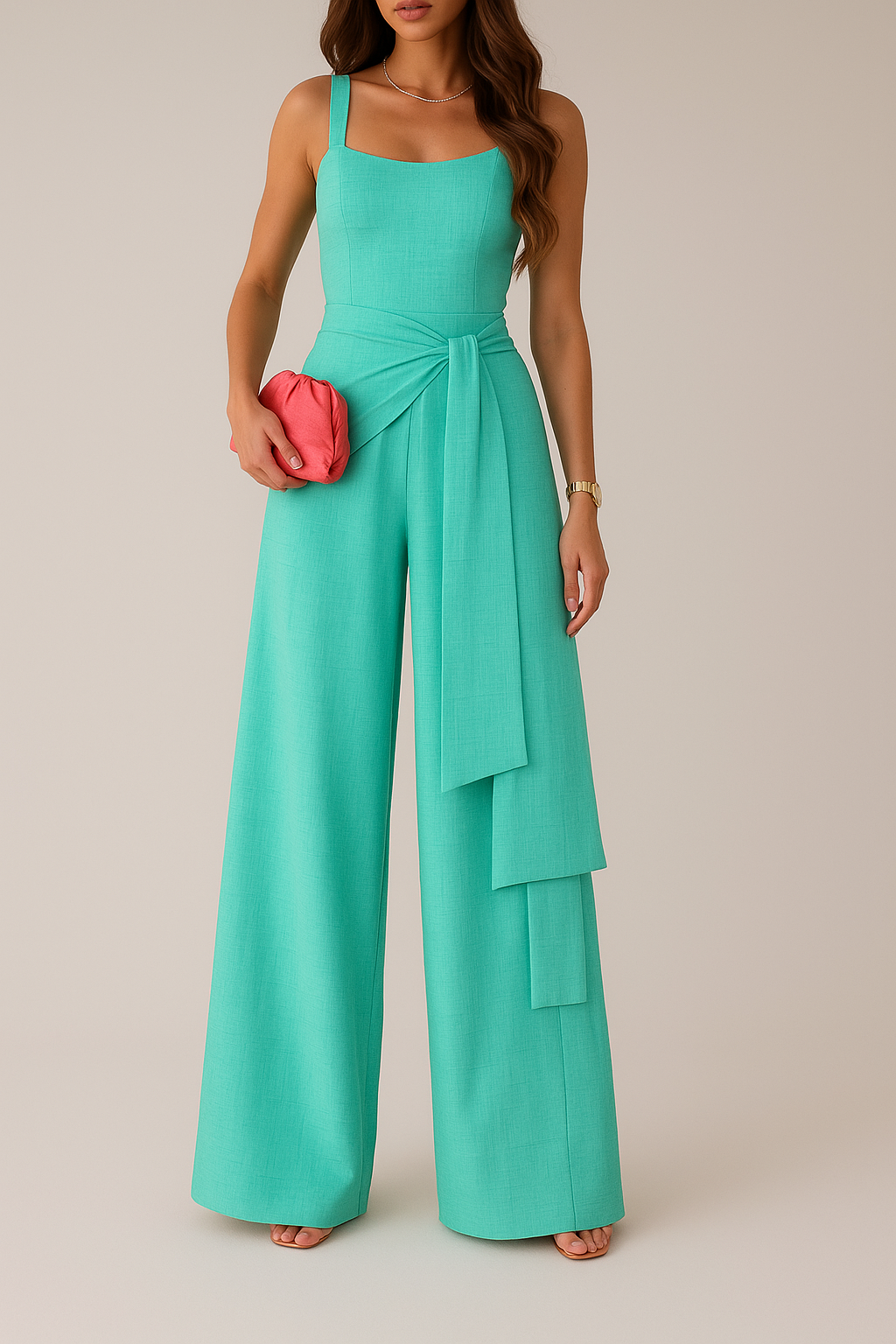 Corrina | Dames Jumpsuit – Elegante Pasvorm – Wijde Pijpen – Mouwloos – Ademend Materiaal