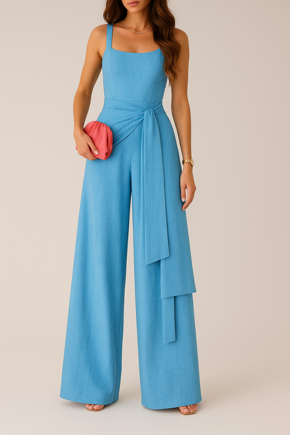 Corrina | Dames Jumpsuit – Elegante Pasvorm – Wijde Pijpen – Mouwloos – Ademend Materiaal