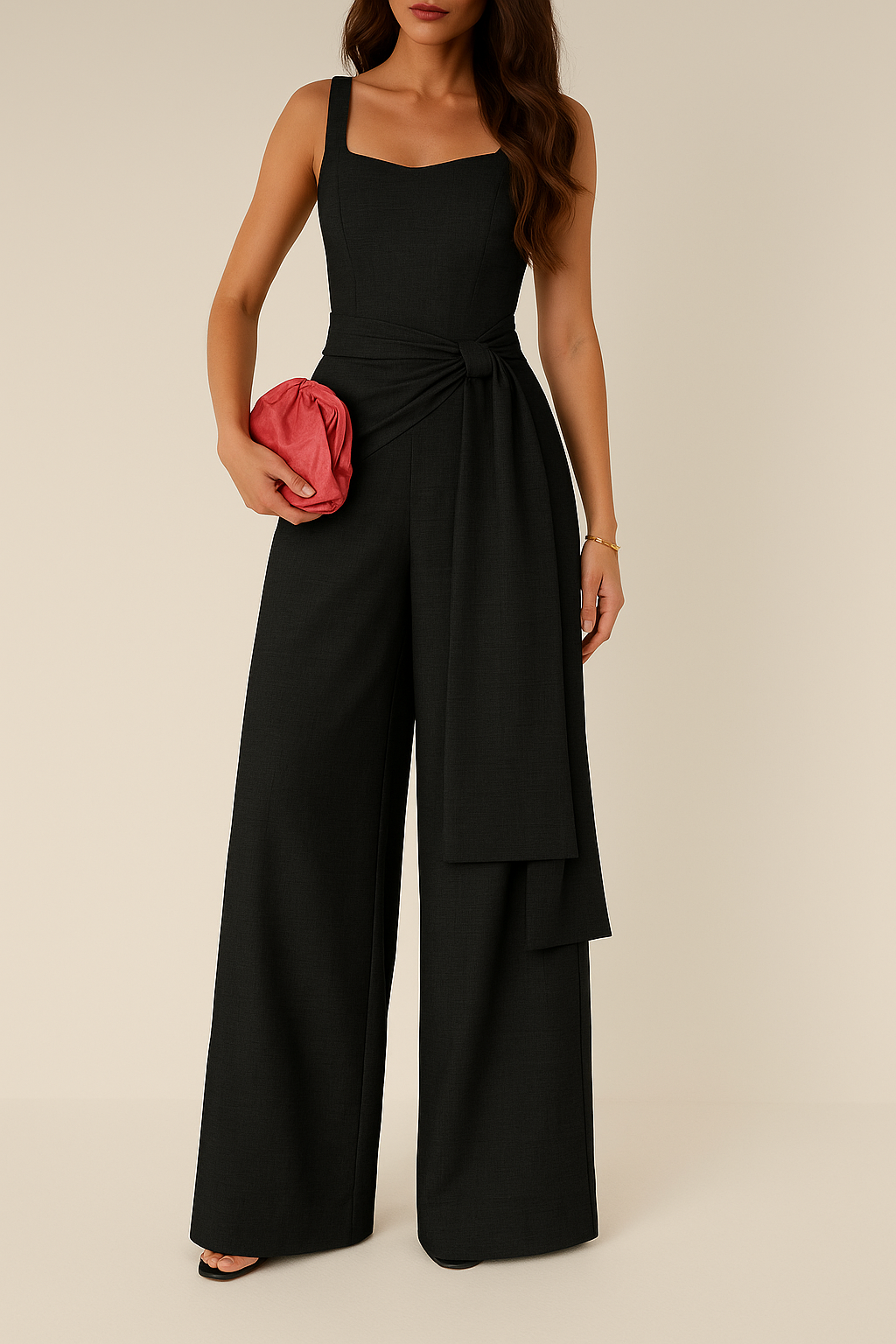 Corrina | Dames Jumpsuit – Elegante Pasvorm – Wijde Pijpen – Mouwloos – Ademend Materiaal