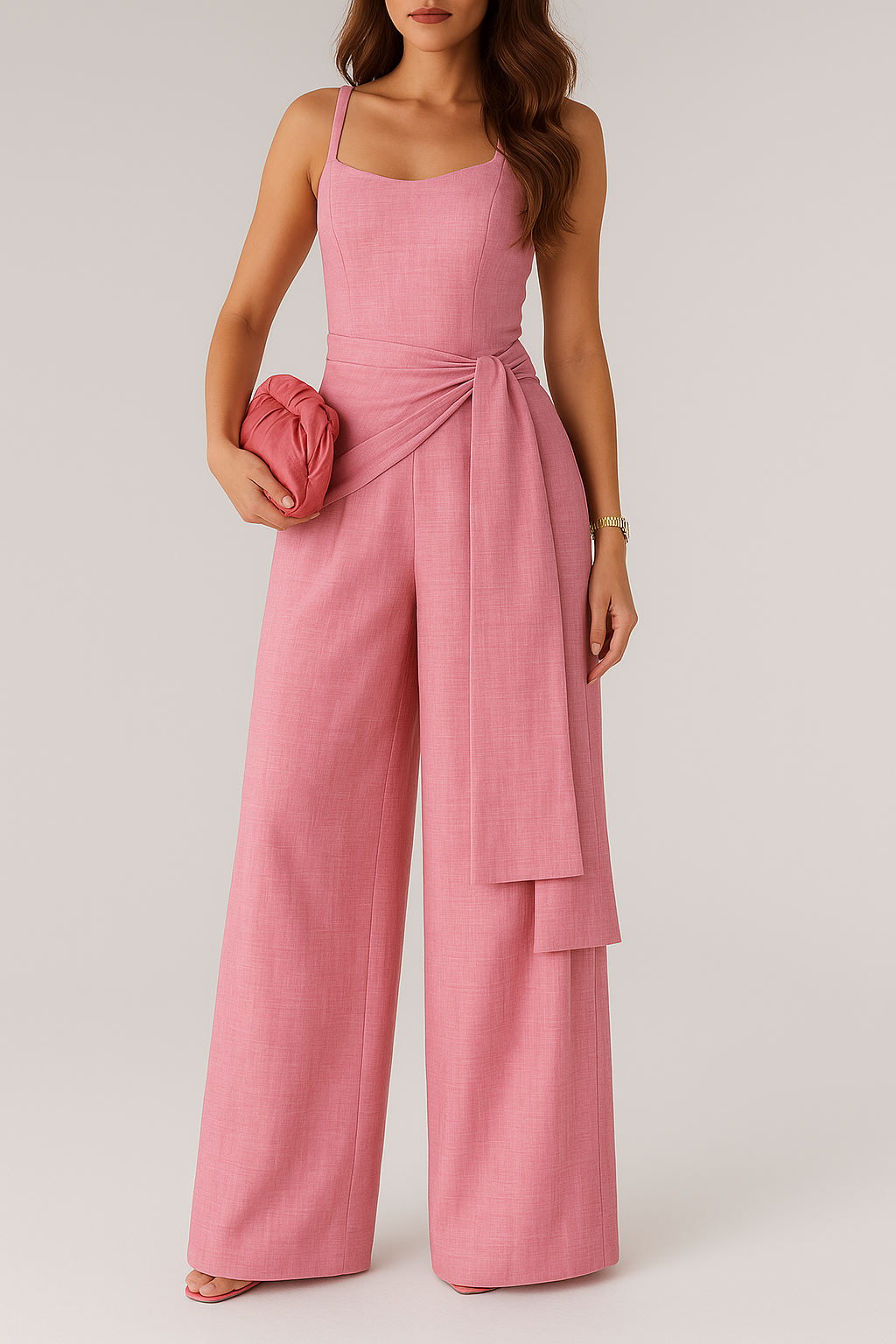 Corrina | Dames Jumpsuit – Elegante Pasvorm – Wijde Pijpen – Mouwloos – Ademend Materiaal