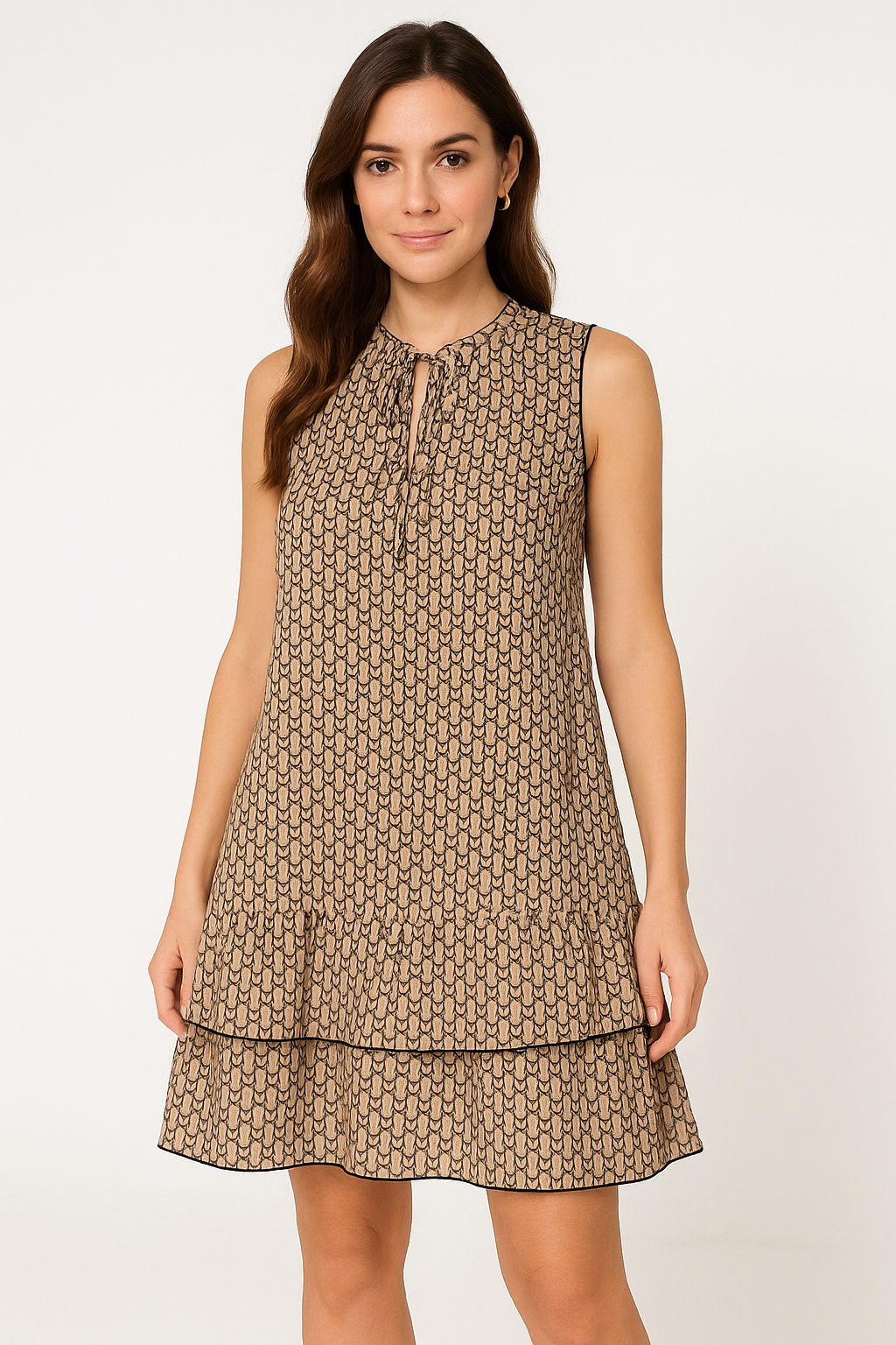 Alide | Dames Mouwloze Jurk – Relaxte Pasvorm met Gelaagde Zoom voor Ademend Zomercomfort