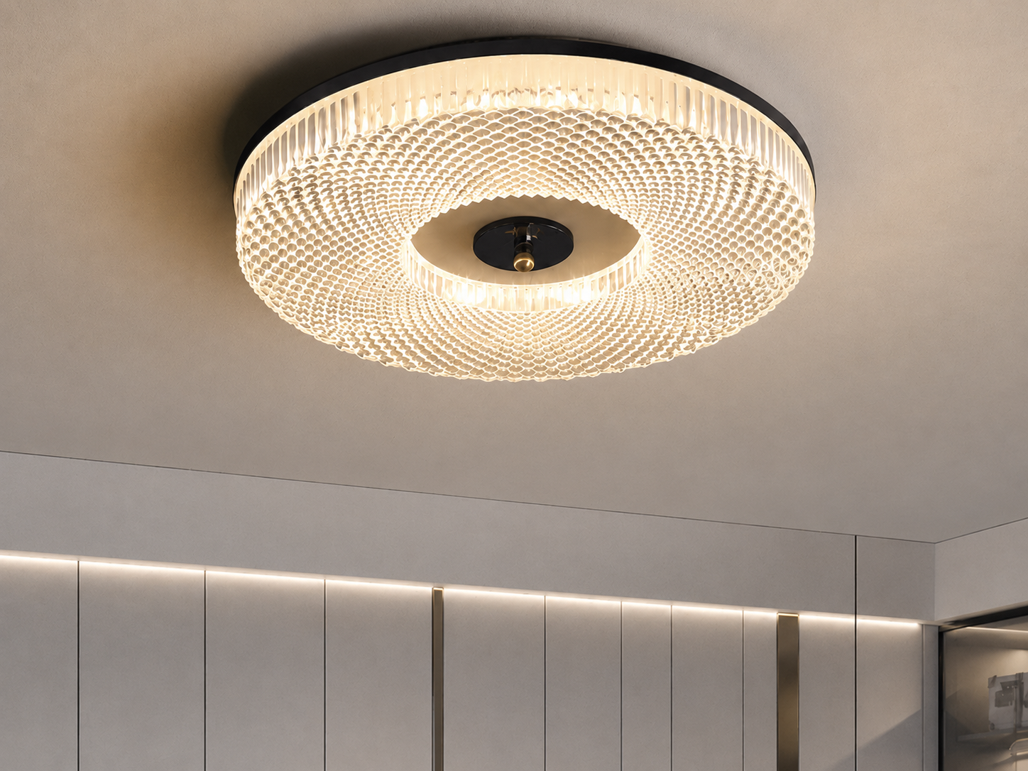 Ceiling Light LED Sculptural Round Design, Warm White