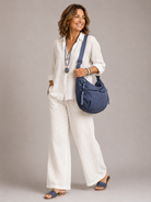 Women's Nylon Crossbody Bag with Multiple Zip Pockets