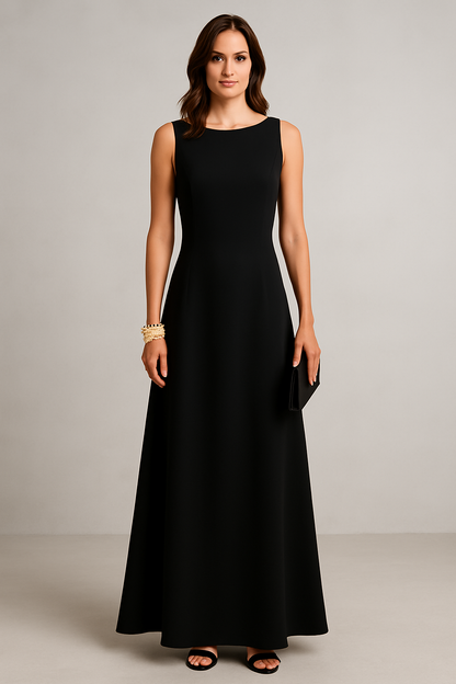 Hester | Dames Mouwloze Halflange Jurk met Relaxte Pasvorm – Minimalistisch Design & Ademend Materiaa