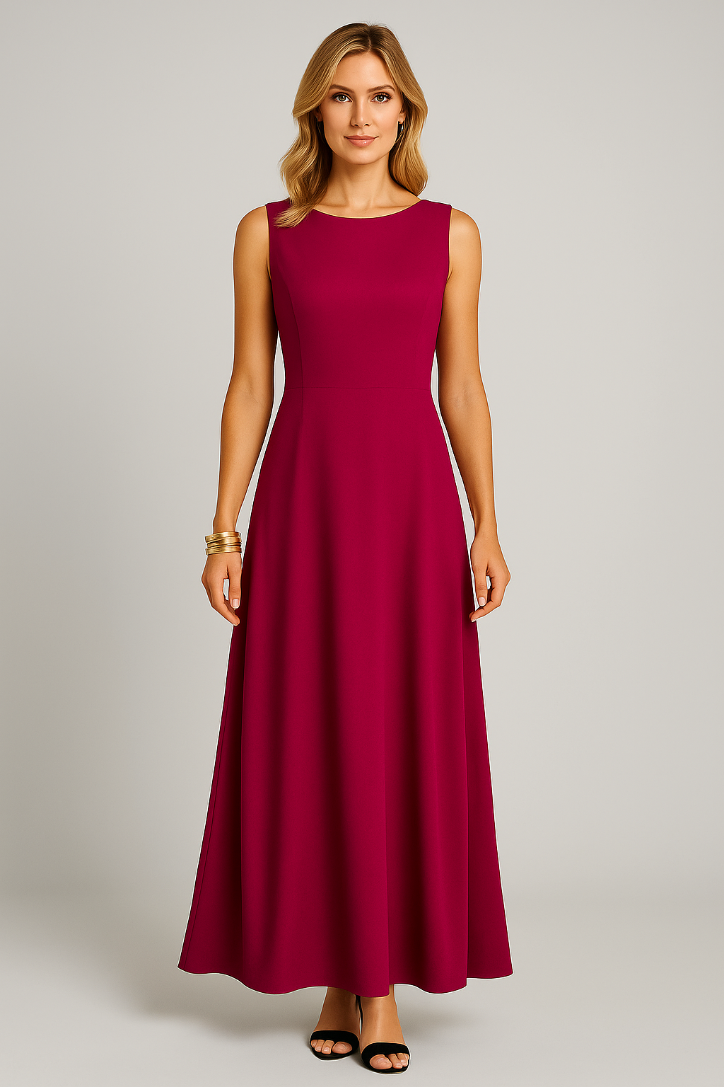 Hester | Dames Mouwloze Halflange Jurk met Relaxte Pasvorm – Minimalistisch Design & Ademend Materiaa