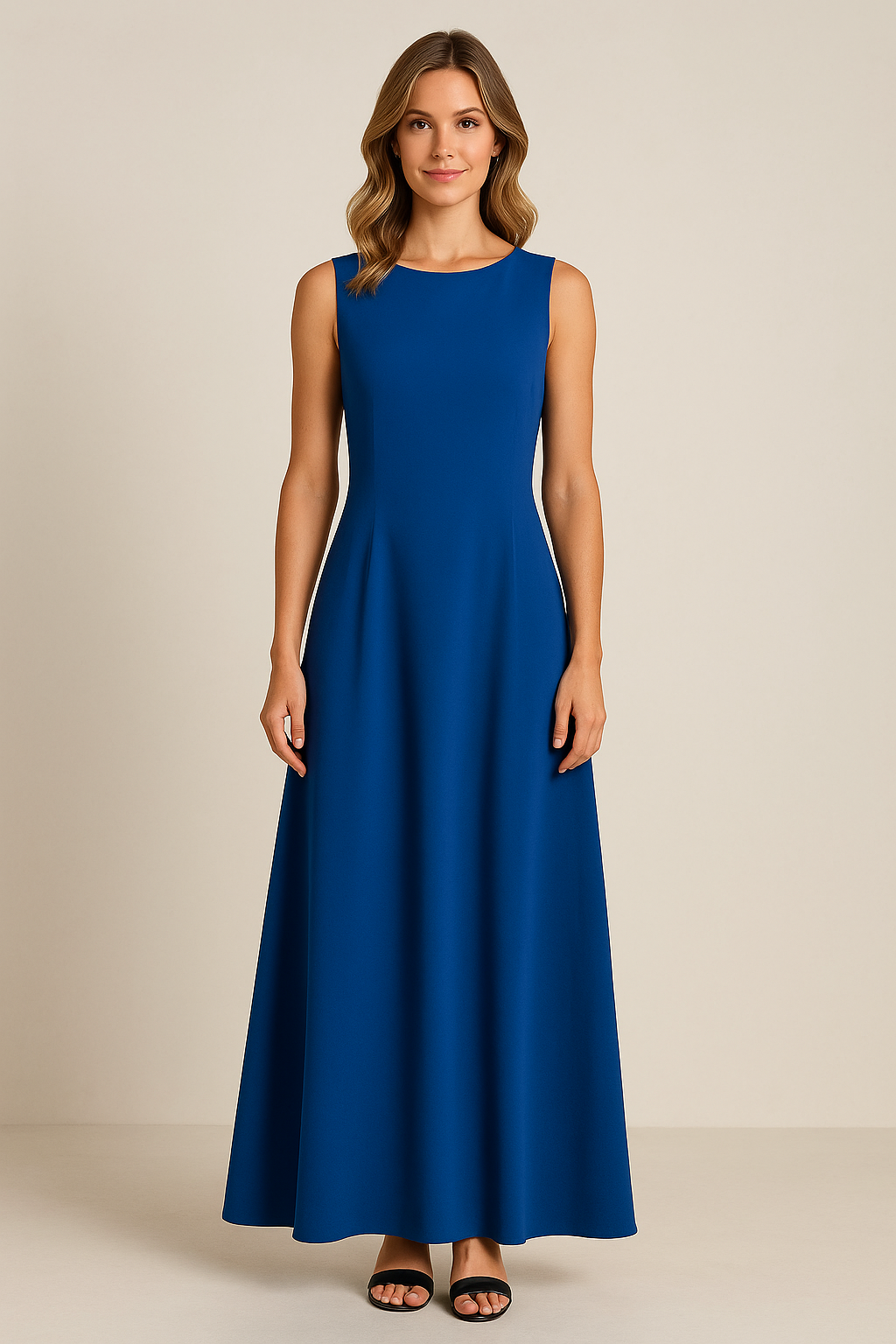 Hester | Dames Mouwloze Halflange Jurk met Relaxte Pasvorm – Minimalistisch Design & Ademend Materiaa