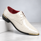 Men's Leather Dress Shoes - Textured Lace-Up