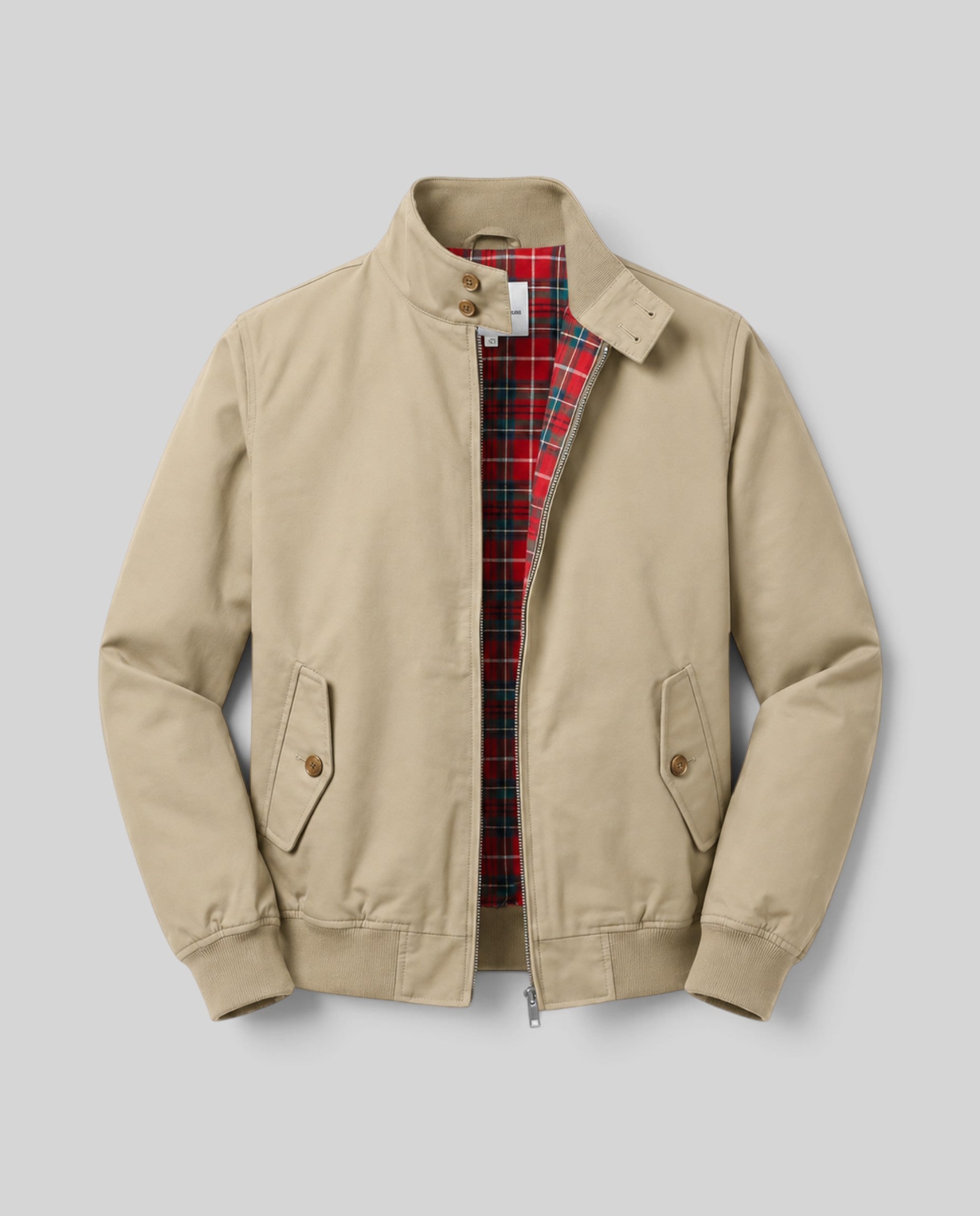 Men's Harrington Jacket Relaxed Fit with Structured Collar