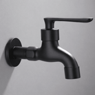 Wall-Mounted Faucet in Matte Black Solid Brass for Kitchen, Bath and Garden