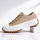Women's Platform Sneakers Canvas Lace-Up with Cushioned Insole