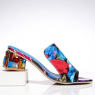 Women's Rhinestone Heel Slides with Jeweled Block Heel