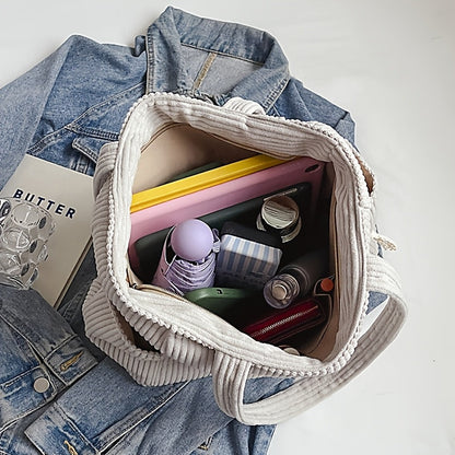 Mathilda Schoudertas Dames | Geribde Ribfluwelen Tas met Ruime Opbergruimte