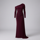 Maternity One-Shoulder Cocktail Dress with Stretch Jersey Fabric