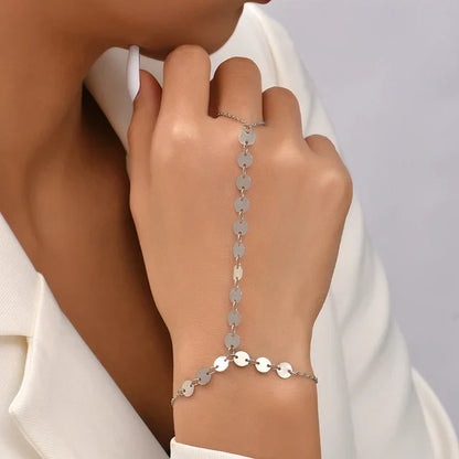 Jildis Chain Armband | Dames armband met handring in goudkleurig design