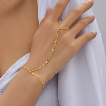 Jildis Chain Armband | Dames armband met handring in goudkleurig design