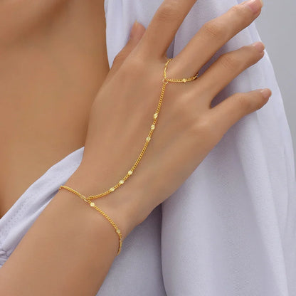 Jildis Chain Armband | Dames armband met handring in goudkleurig design