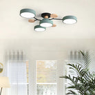 Round Iron LED Semi-Flush Ceiling Light – Chandelier with Acrylic Heads