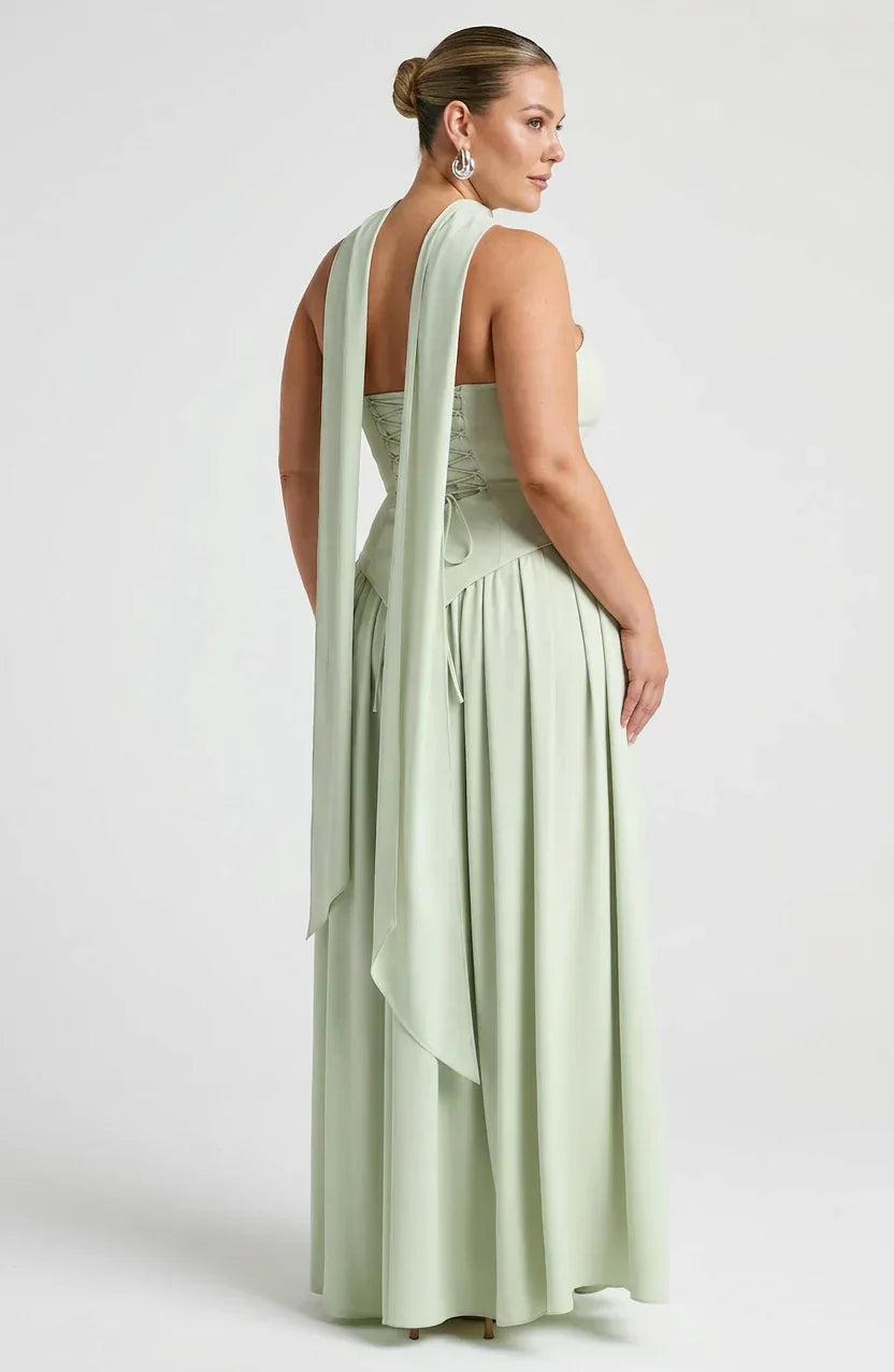 Maxi Dress For Women – Black & White Strapless Colorblock