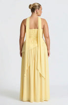 Maxi Dress For Women – Black & White Strapless Colorblock
