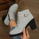 Women's Ankle Boots with Block Heel and Platform Sole