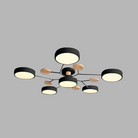 Round Iron LED Semi-Flush Ceiling Light – Chandelier with Acrylic Heads
